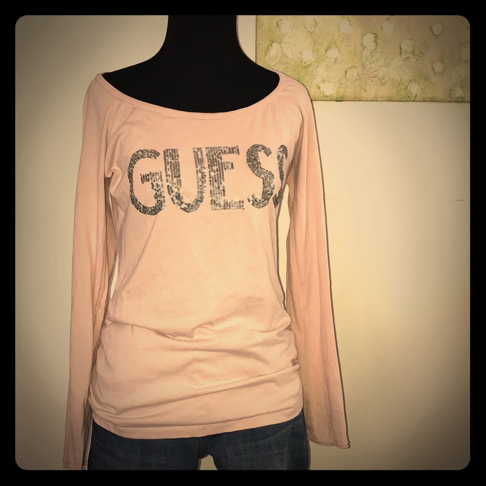 Pink longsleeve shirt with sequins